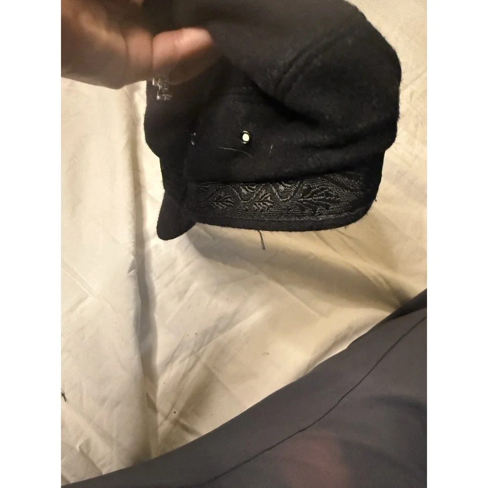 Greek Fisherman's Cap Black Solid Casual Hat Men Fall Winter Greek Theme vintage